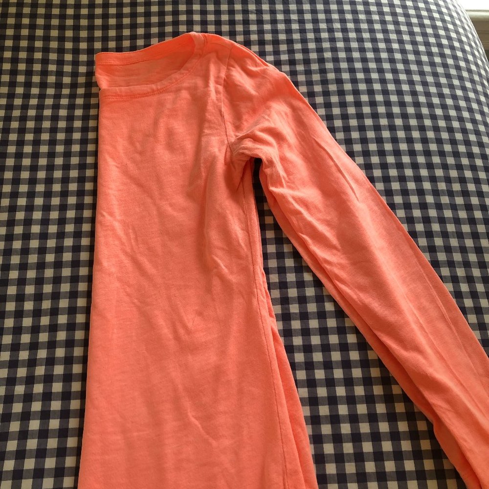 J. Crew Peach Painter's Long Sleeve Crewneck Tee